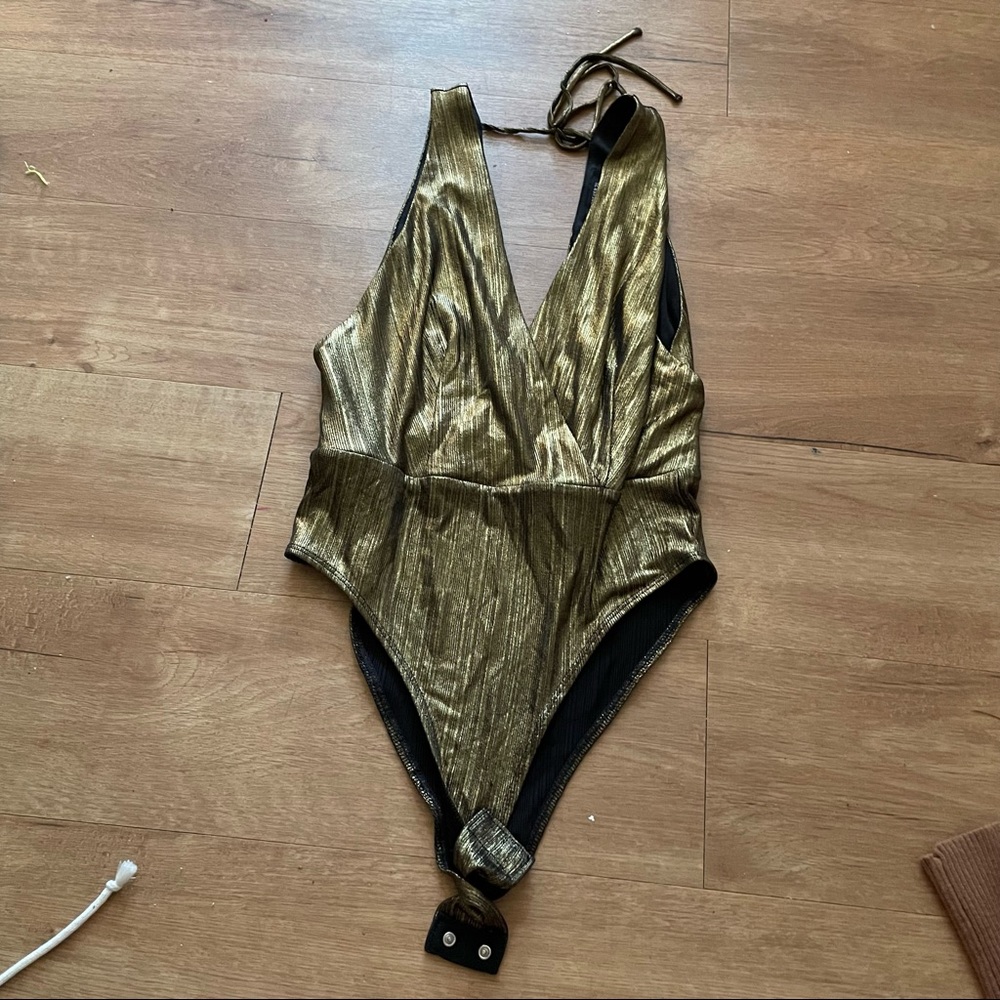 gold bodysuit